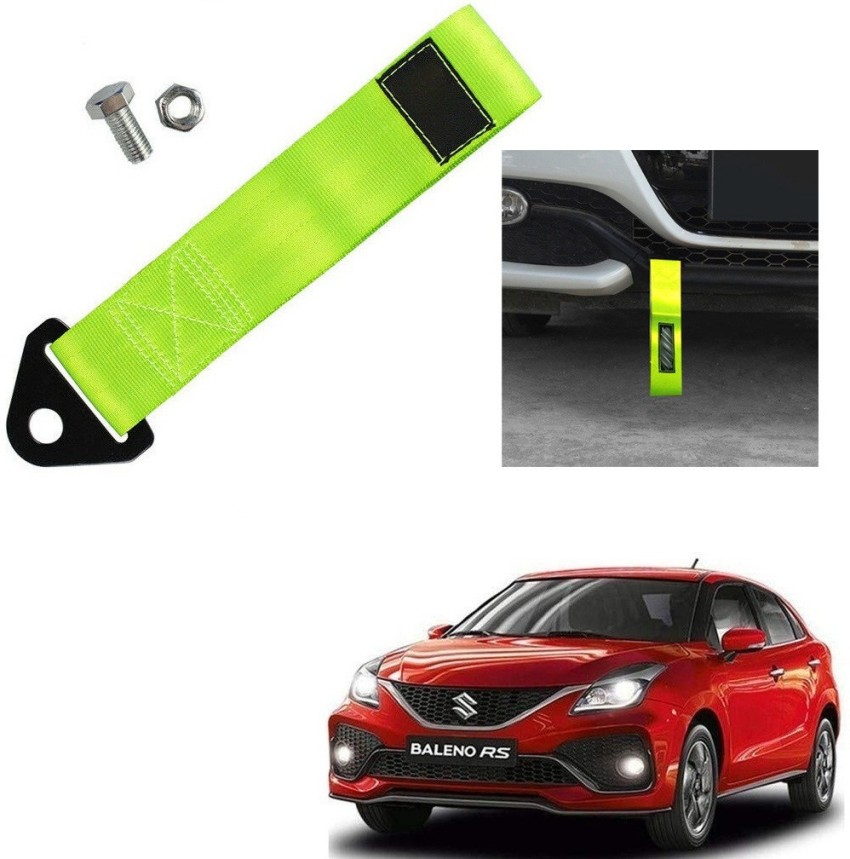 Qiisx TOW BELT & STRAP Front & Rear Light Green for Mahindra