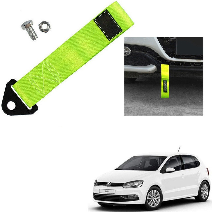 Qiisx TOW BELT STRAP Front Rear Light Green for Volkswagen