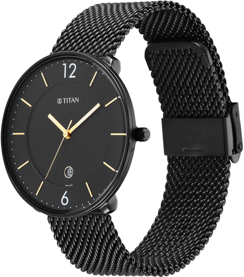 Titan black men's on sale watch