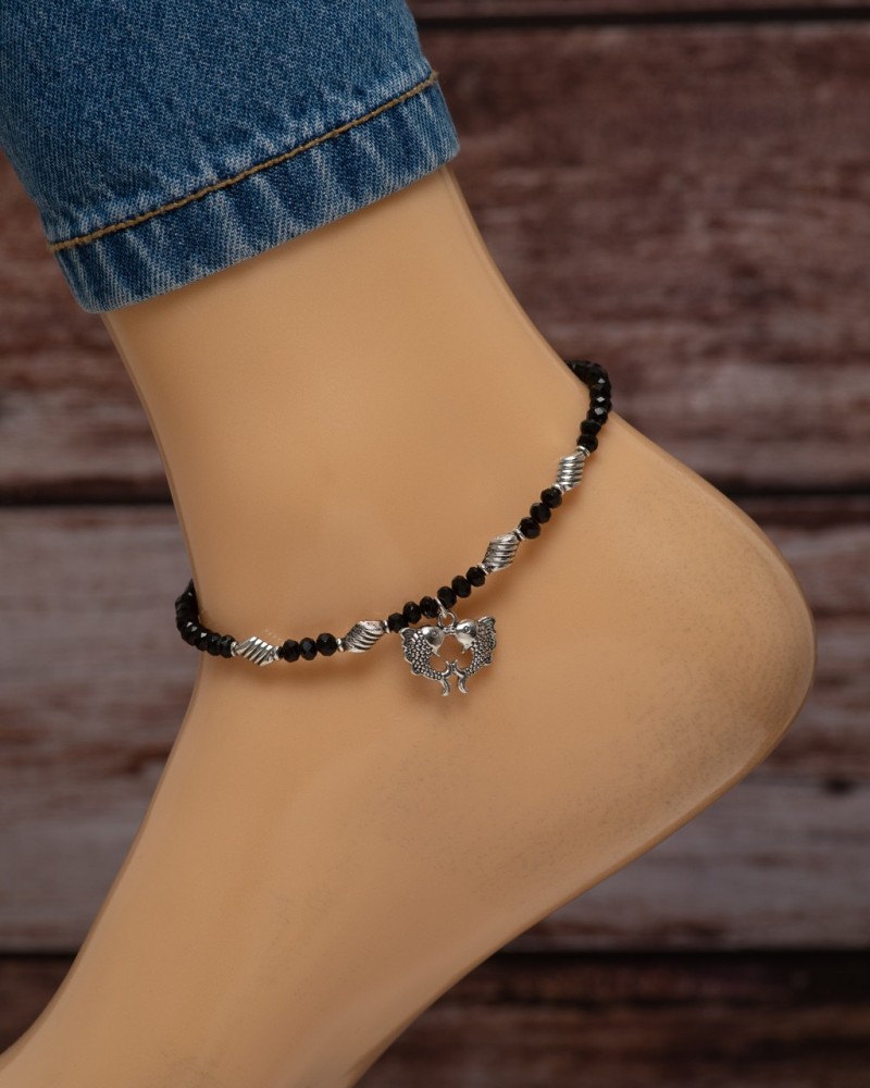 Crystal anklets in deals silver