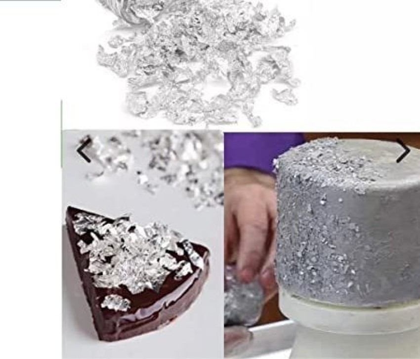 Edible Silver Leaf for Cake Decorating