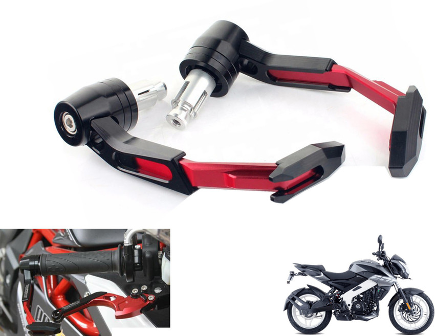 Generox CNC Aluminium Lever Guard Red For Pulsar NS 200 Bike Crash Guard