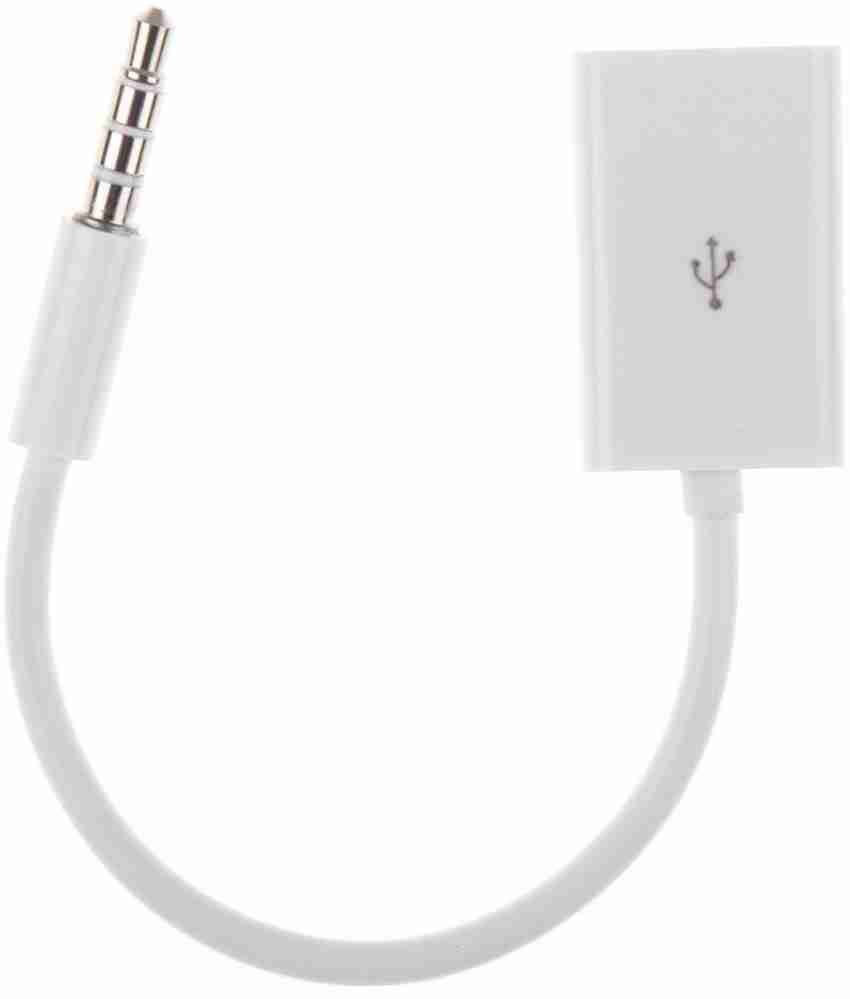 Sync 3.5mm Male AUX Audio Plug Jack to USB 2.0 Female Converter Cable Cord