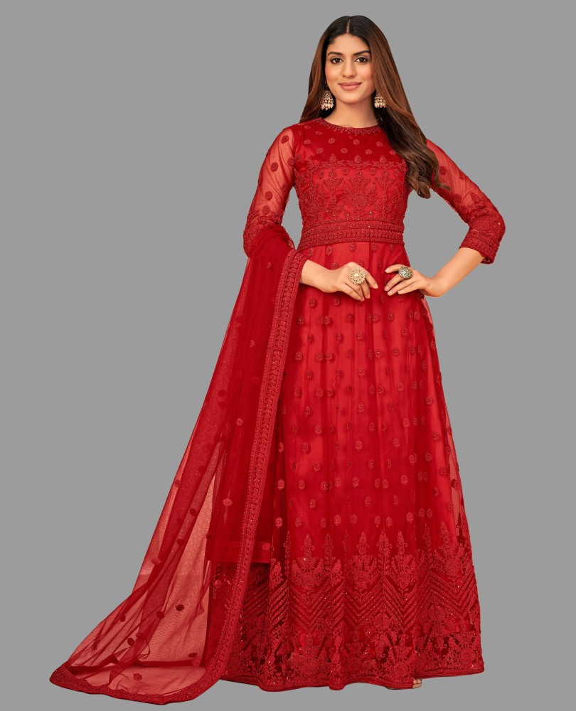 Dot Pot Fashion Net/Lace Embroidered Gown/Anarkali Kurta & Bottom Material  Price in India - Buy Dot Pot Fashion Net/Lace Embroidered Gown/Anarkali  Kurta & Bottom Material online at Flipkart.com