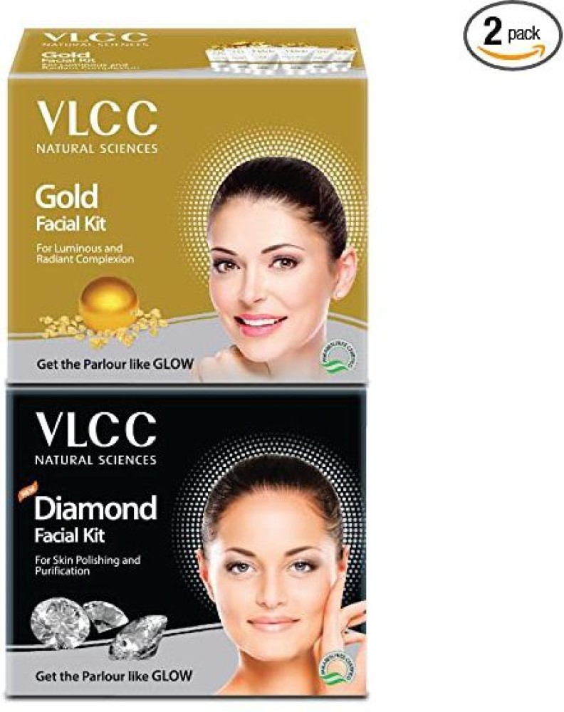 VLCC Combo Of Gold Facial Kit - 6O Grams And Diamond Facial Kit 60 Grams -  Price in India, Buy VLCC Combo Of Gold Facial Kit - 6O Grams And Diamond  Facial