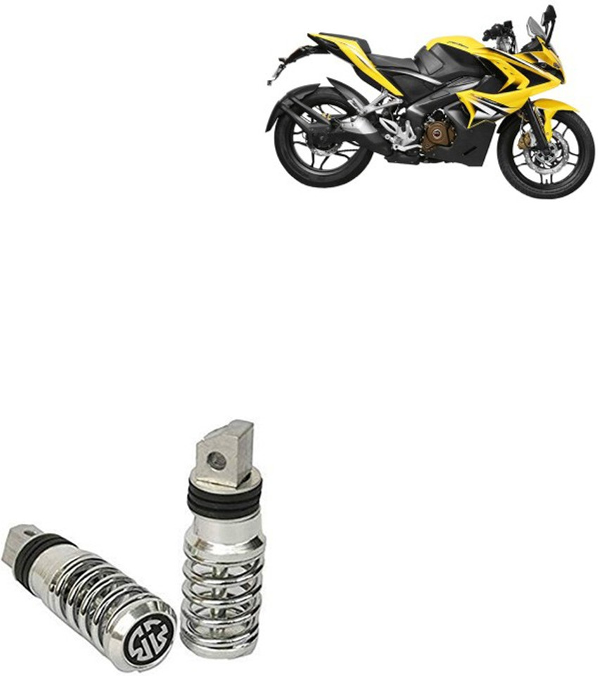 SEMAPHORE Spring Style Silver Metal Motorcycle Footrest For Bajaj