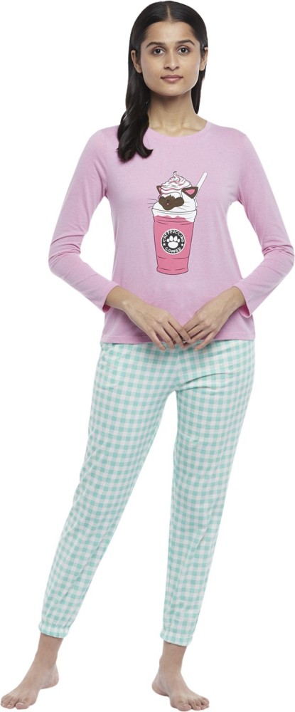 Dreamz by Pantaloons Women Graphic Print Pink Top & Pyjama Set Price in  India - Buy Dreamz by Pantaloons Women Graphic Print Pink Top & Pyjama Set  at  Top & Pyjama