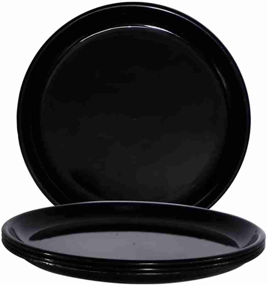 Everbuy Gloss Finish Microwave Safe Full Plates For Home and Restaurant 28 cm Black Dinner Plate Price in India Buy Everbuy Gloss Finish Microwave Safe Full Plates For Home and Restaurant