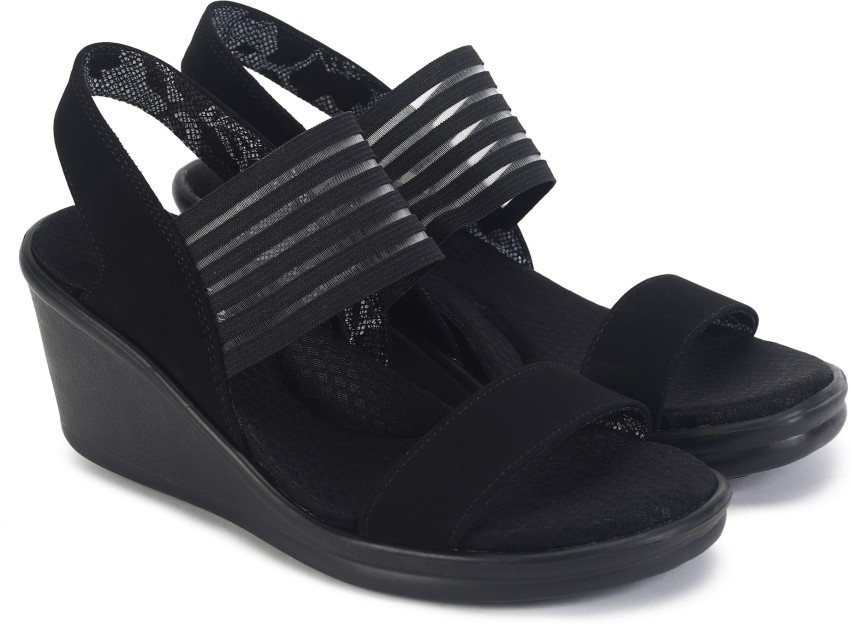 Black 2025 skechers wedges