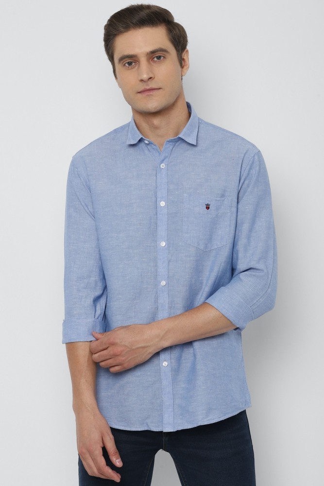 Louis Philippe Casual Shirts : Buy Louis Philippe Men Blue Slim Fit  Textured Full Sleeves Casual Shirt Online