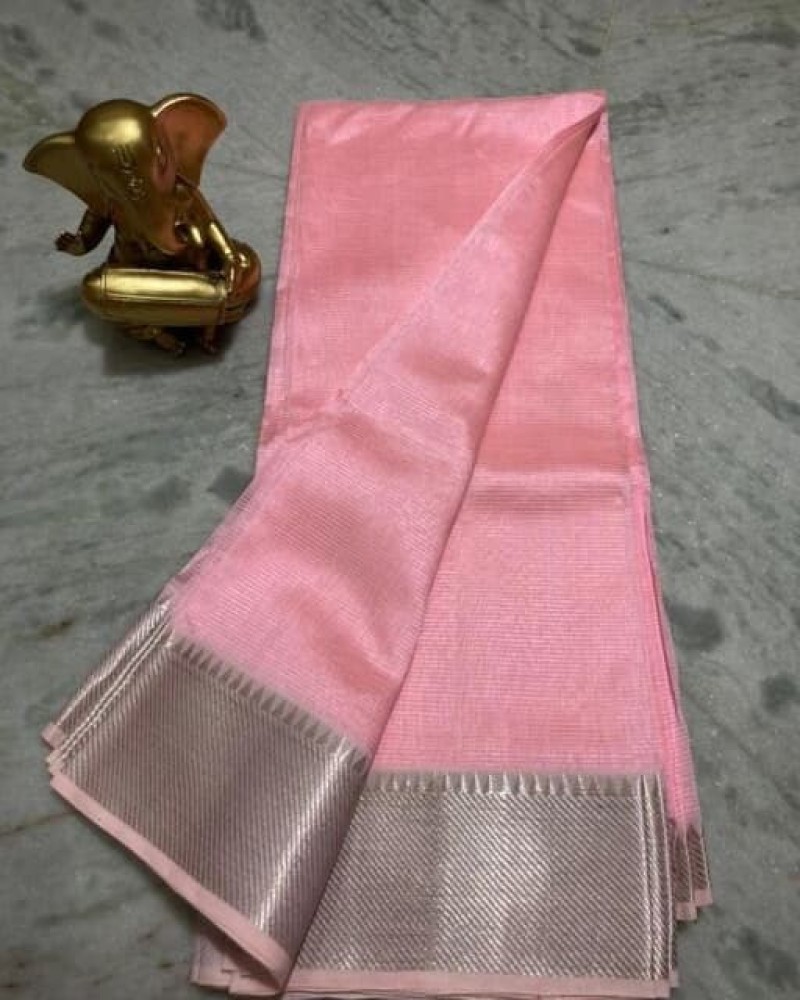 Buy Pink Handloom Silk Scarf Online at