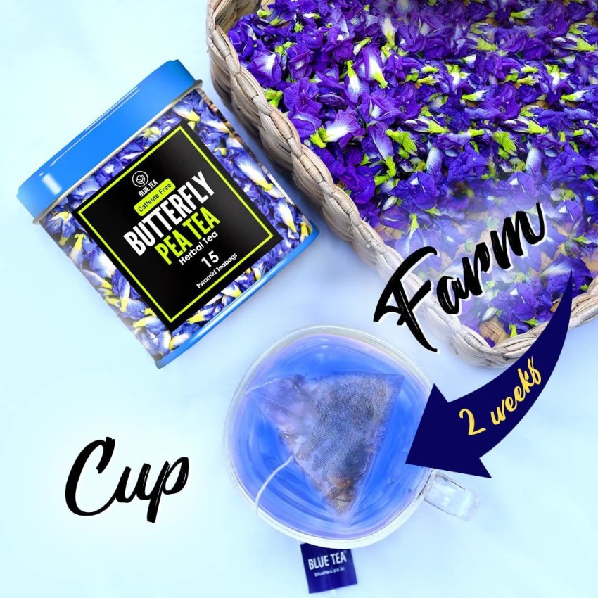 Butterfly Pea Flower Tea Bags 40 Pyramid Teabags India  Ubuy