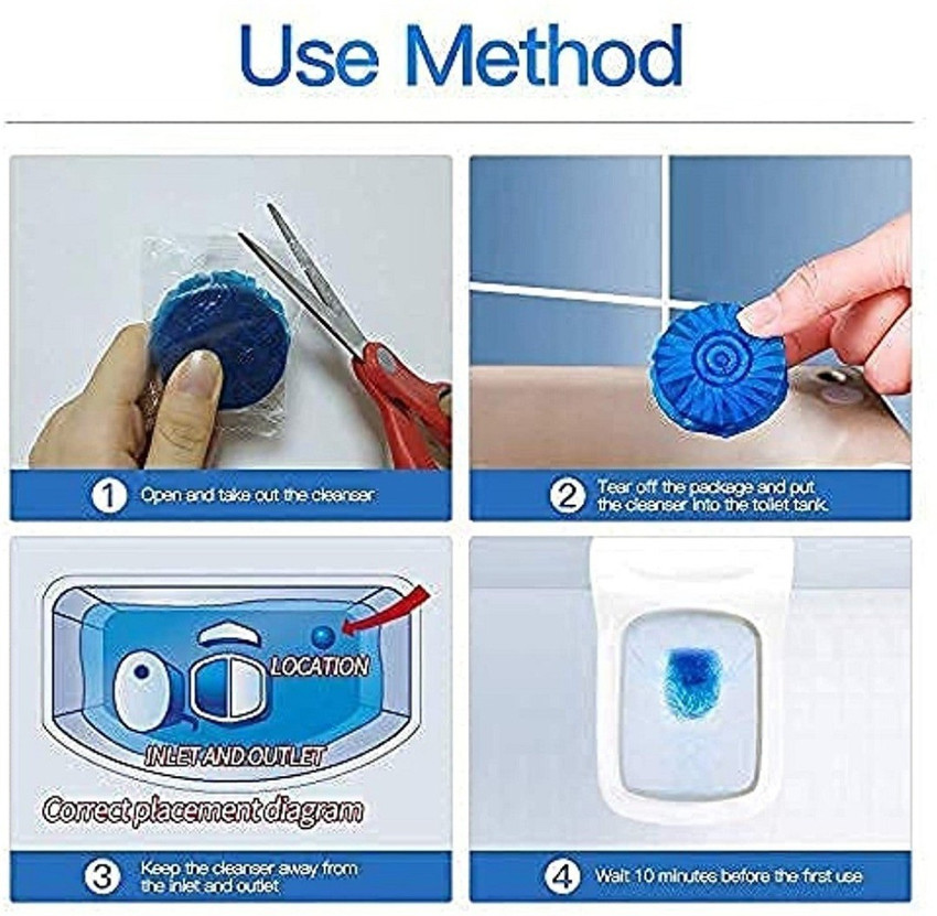 Toilet outlet cleaning tablets