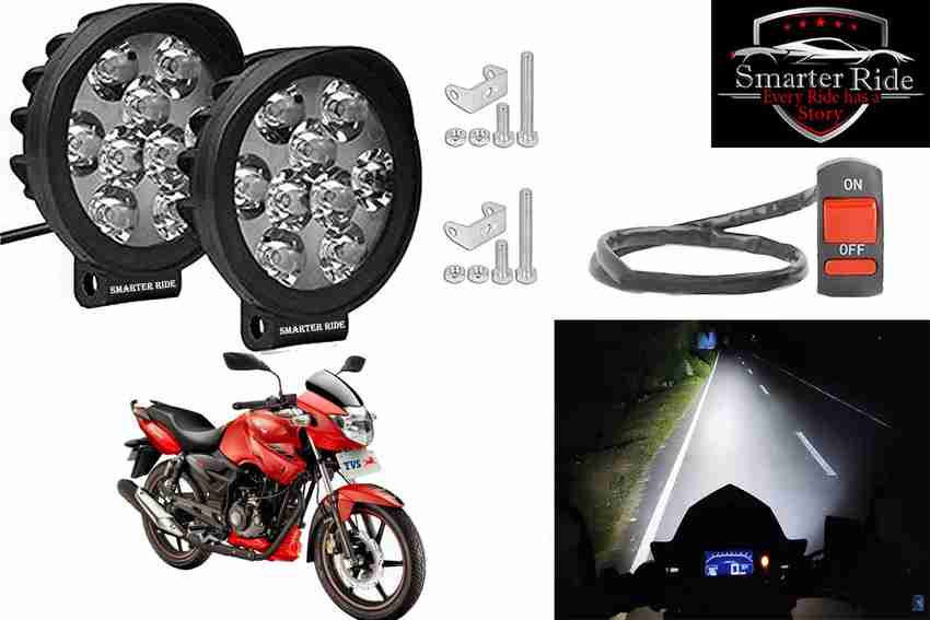 SMARTER RIDE Waterproof 9 Cap LED Fog Light with Switch for TVS