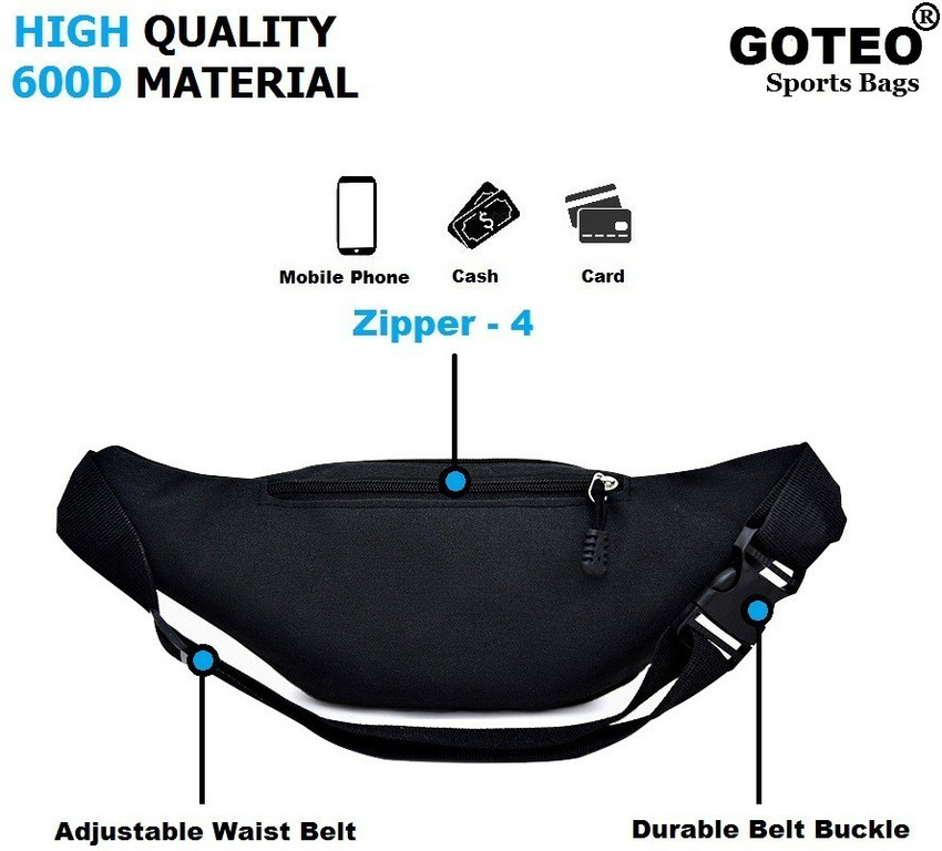 GOTEO Waist Bag Fanny Pack Money Belt Travel Hiking Camping Outdoor Sports Walking Running Jogging Cycling with Water Bottle Holder Mobile Phone