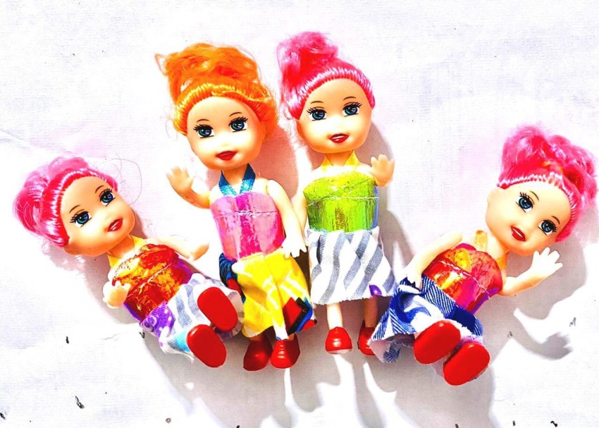 Spreading HAPPINESS Smart Mini Barbie Doll 10 cm long Pack of 4