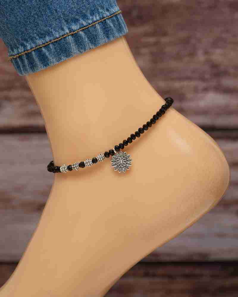 Silver anklets for single leg hotsell