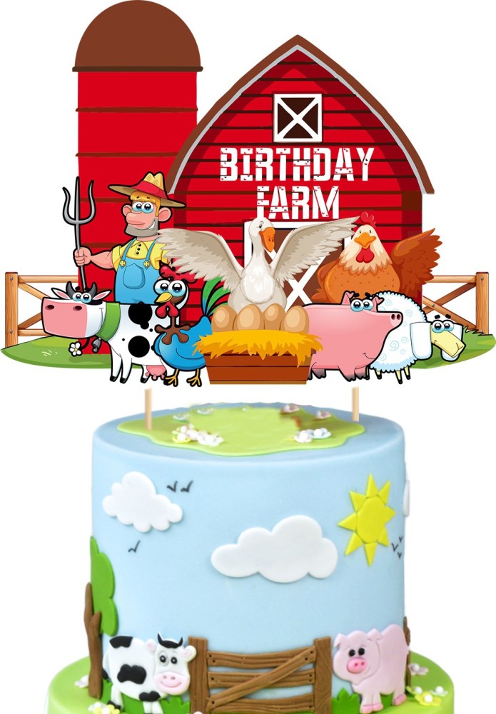 ZYOZI Farm Animal Cake Decoration Farm Animal Birthday Cake Topper ...