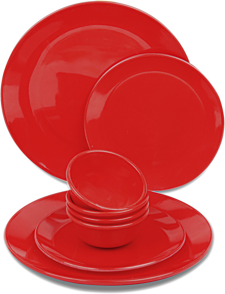 Red dinnerware sets for 8 2025