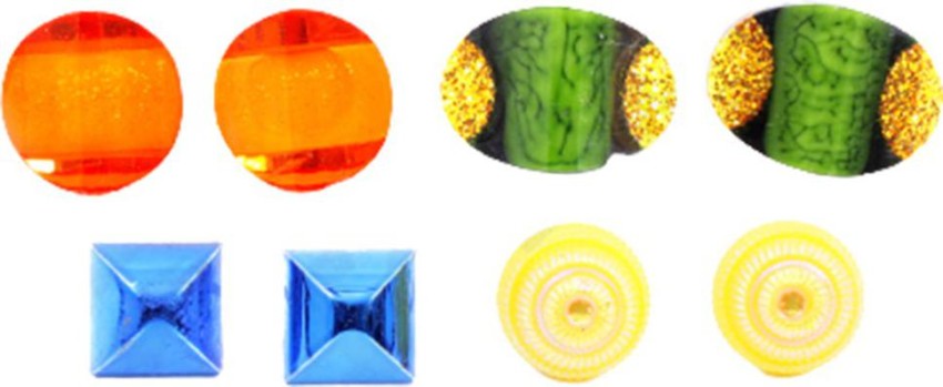  Buy navjai Multi Design Stud Earrings with Plastic