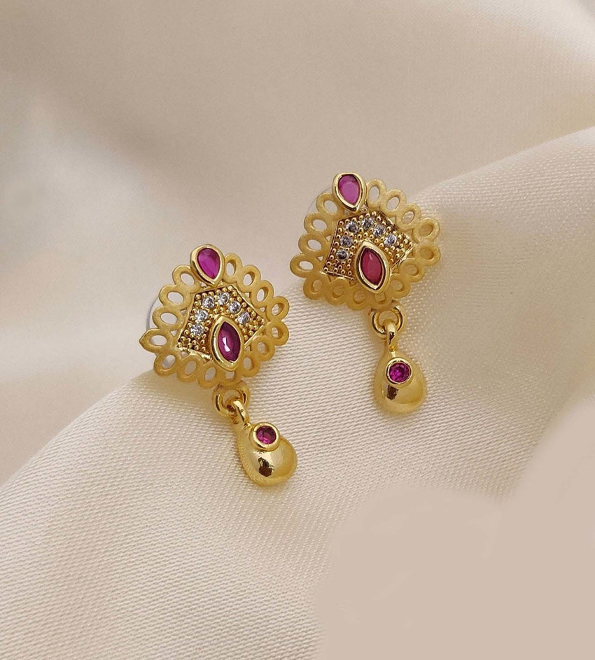 Flipkart Buy kuldevi GOLD PLATED EARRINGS Brass Plug Earring Online at Best Prices in India