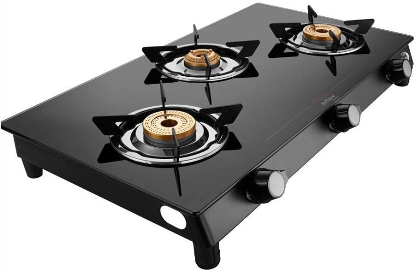 preethi glass top 3 burner sparkle