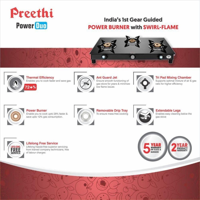 preethi swirl gas stove