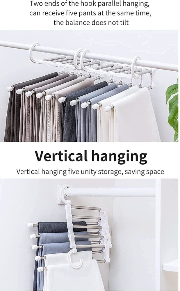 5 Layers Non-slip Multifunctional Clothes Hangers Pants Storage Hangers  Cloth Holder Rack Multilayer Scarf Tie Rack Hanger Holder Space Saving