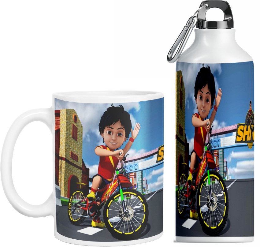 TrendoPrint Printed Water Bottle and White Coffee Mug Bottle 600ml