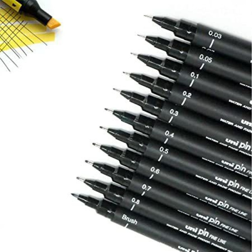 Uni-ball Pin 0.05mm Fineliner Pen Black pack of 12 