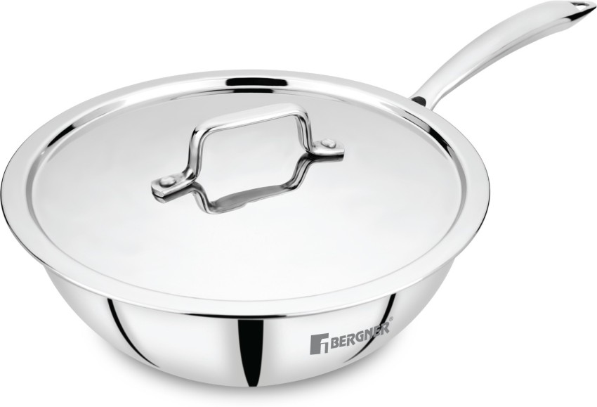 Bergner Stainless Steel 3-Ply 3.1 Liter 26 cm Saute pan With Lid Induction  Base