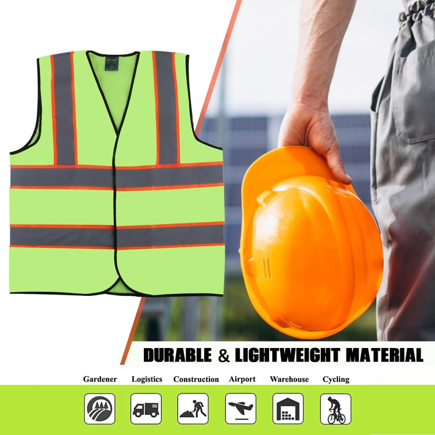 Security Safety Vest With High Visibility Reflective Stripes W