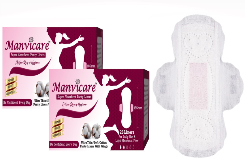 manvicare Biodegradable Panty Liners Mini Pads with Wings 50 Liners Size 185mm Pantyliner Buy Women Hygiene products online in India Flipkart