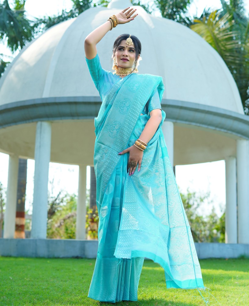 Buy Blue Sarees for Women by LIMDO Online