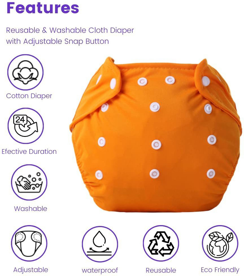 RAREGEAR 100 Cloth Reusable Washable Baby Diaper with White