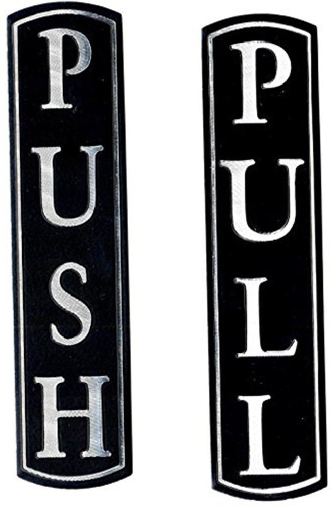 BOLT 12.7 cm Push Pull Door Aluminium Stickers/Signages Self Adhesive  Sticker