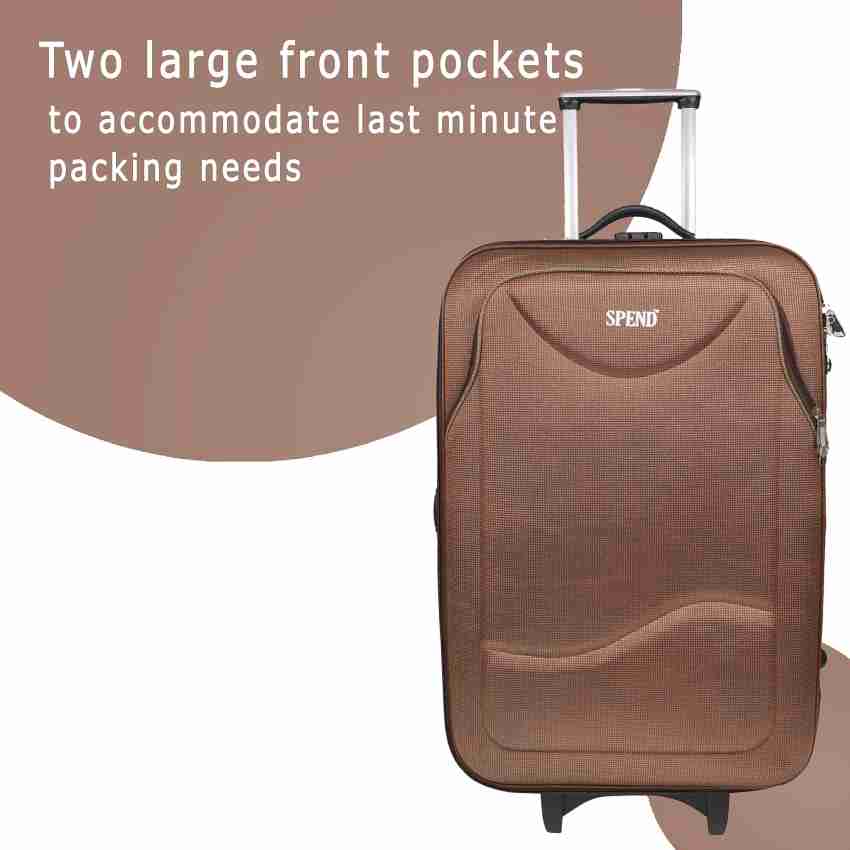 Fastrack Brown Trolley Bag with front pockets, For Travelling, Size: 24 Inch