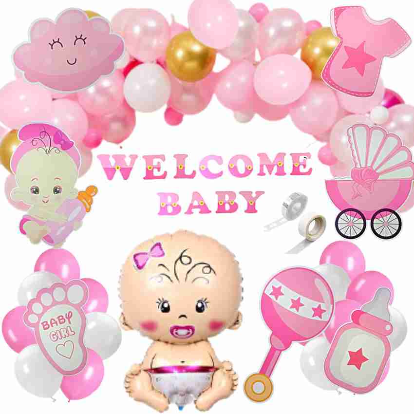 FLICK IN Welcome Home Baby Girl Decoration Kit Cutouts Welcome