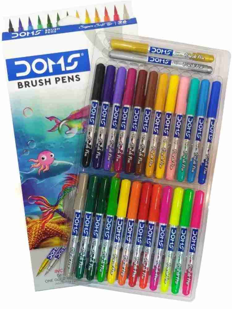 SHYAM DOMS Brush Pens 26 Shades (including golden+