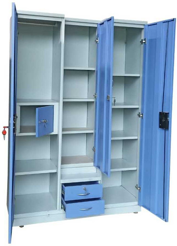 Paul s Moon blue colour Kitkat lock 3 door Metal Almirah Price in