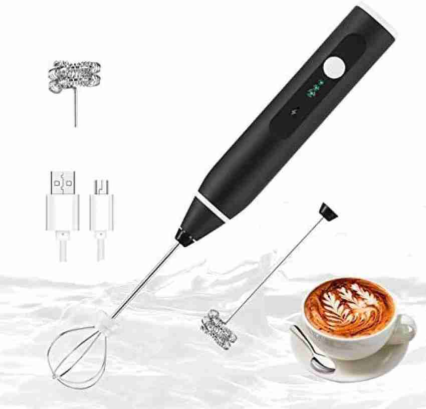 Milk Frother for Coffee - USB Rechargeable Frother Whisk, Milk Foamer, Mini  Blender and Electric Mixer Coffee Frother for Frappe, Latte, Matcha - Black  