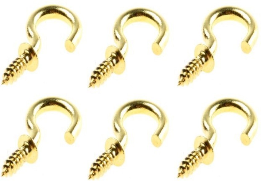 UAPAN Brass Plated J Hook Screw Eye Shape, Self Tapping Hooks (1 Inch, 50)  Hook 50 Price in India - Buy UAPAN Brass Plated J Hook Screw Eye Shape,  Self Tapping Hooks (