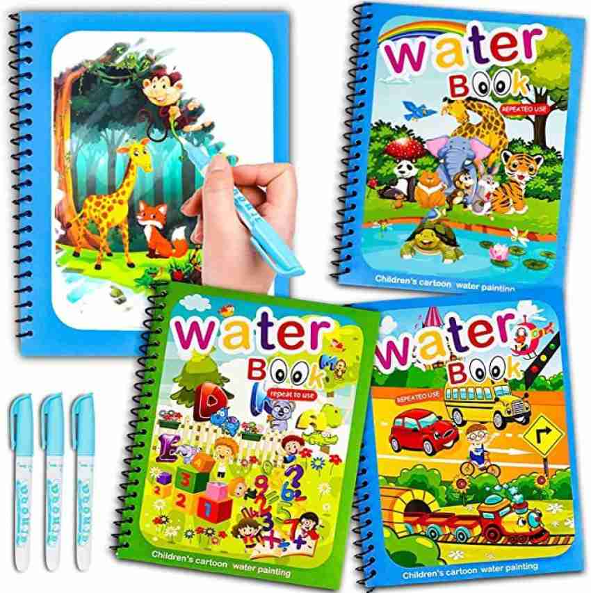 Portable Children Magic Coloring Painting Book with Water Drawing Pen Kids  Early Learn Toy Kids Coloring Book Magic Water Drawing Book