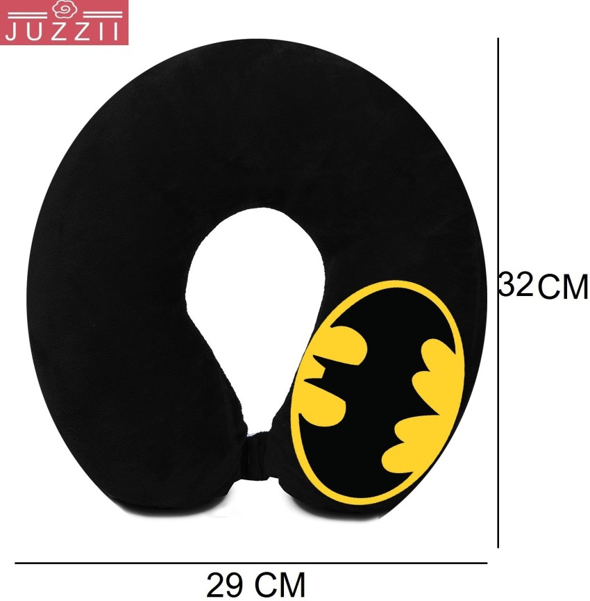 Juzzii Velvet Batman Superhero Design Unisex U Shaped Microfiber Soft Black Neck Pillow Black Yellow Price in India Flipkart