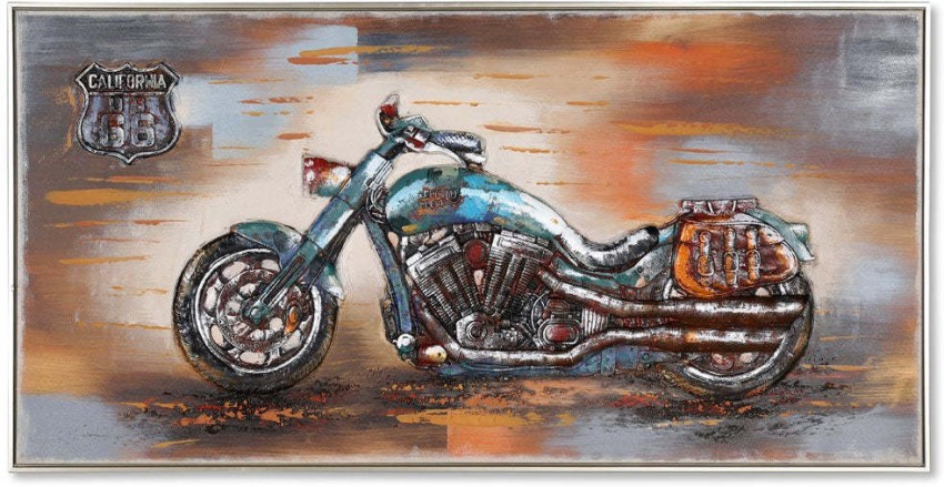 Home by nilkamal Cruiser Bike Painting Embossed 30 inch x 55 inch