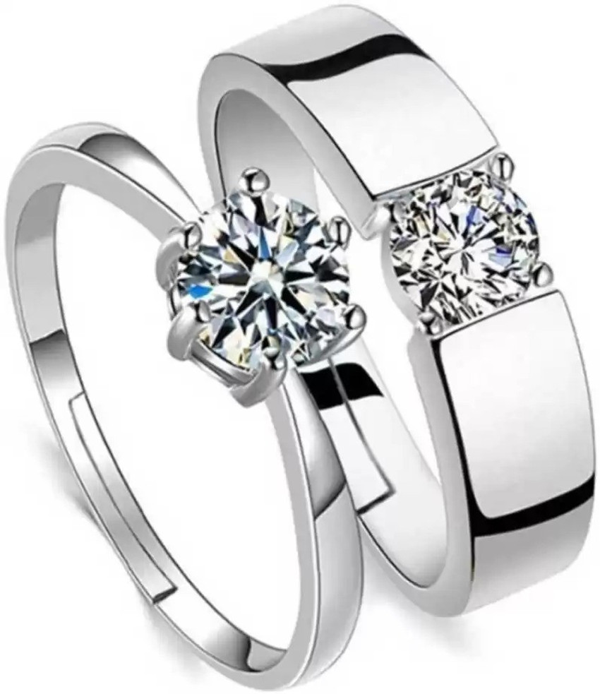 Silver plated couple rings sale