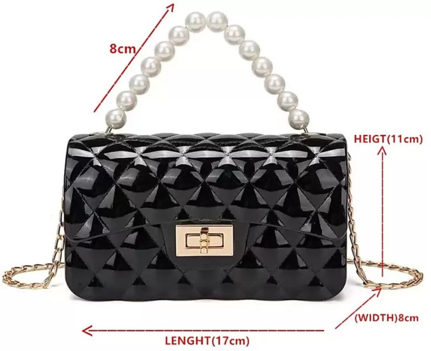 SuperK Black Sling Bag Mini Purse Sling Bag Jelly Crossbody Shoulder Bag Trending Fashion.00889