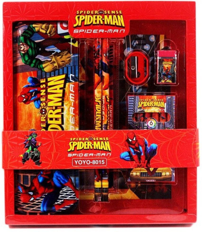 Dallao Spider-Man 41pcs Kids Coloring Stationery Gift Set  (Pencil Box + Coloring Sets) - Pencil Box+Art Set