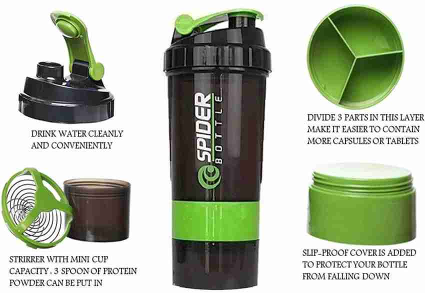 Protein Powder Shaker Bottle 500ml 3 Layer Sports Water Cup