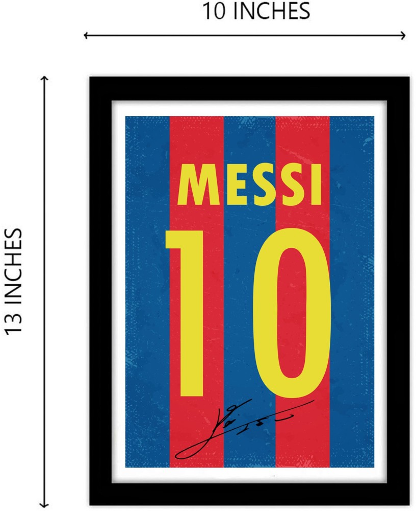 Messi Jersey Framed Poster for Room & Office(10x13 inch,Framed